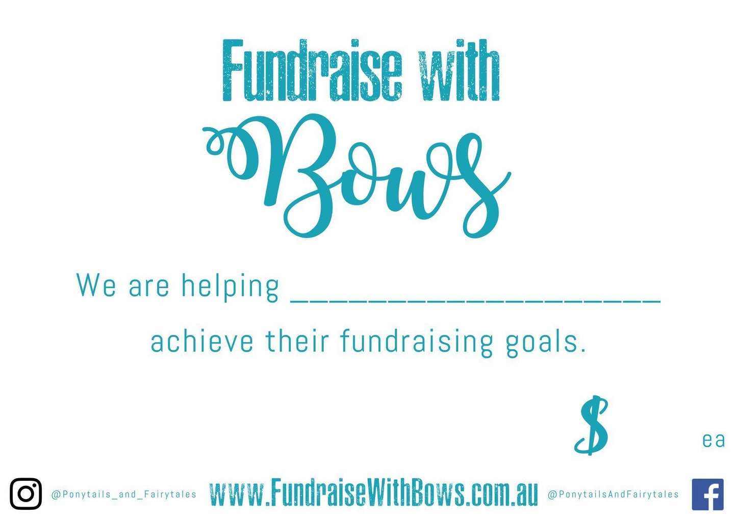 Fundraise with Bows - Fundraising Box (50pc) - Ponytails and Fairytales