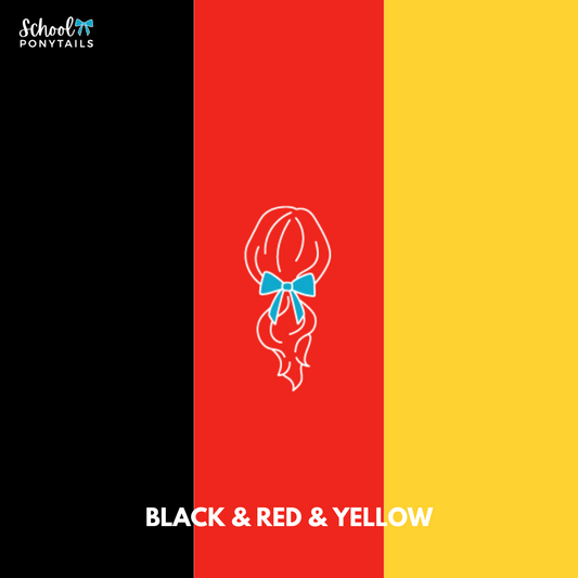 Black & Red & Yellow Hair Accessories - Ponytails and Fairytales