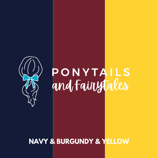 Burgundy & Navy & Yellow Hair Accessories
