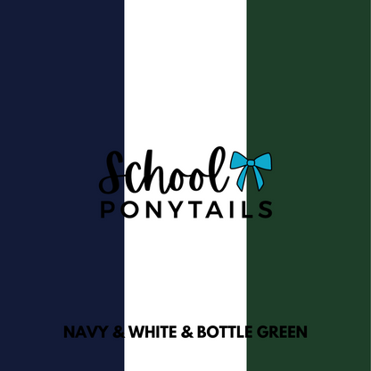 Bottle Green & Navy & White Hair Accessories