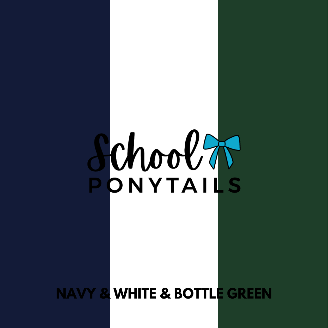 Bottle Green & Navy & White Hair Accessories