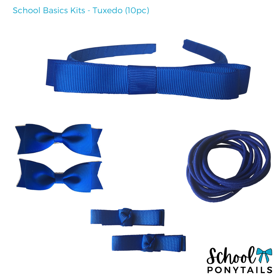Royal Blue & Gold Hair Accessories - Ponytails and Fairytales