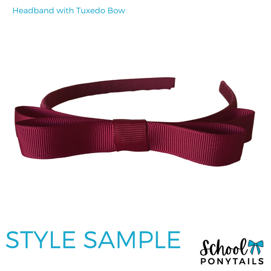 Headband with Tuxedo Bow - Ponytails and Fairytales