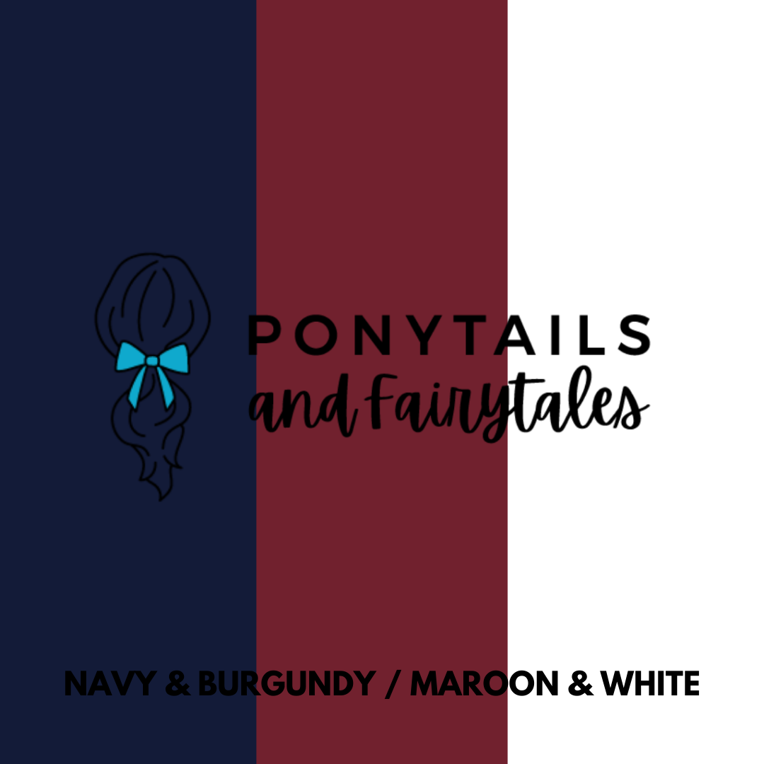 Burgundy & Navy & White Hair Accessories