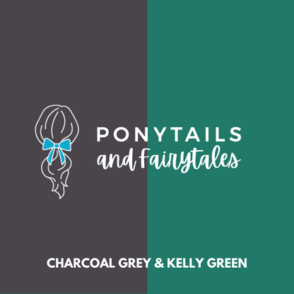 Kelly Green & Charcoal Grey Hair Accessories - Ponytails and Fairytales