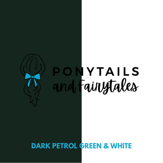 Dark Petrol Green & White Hair Accessories