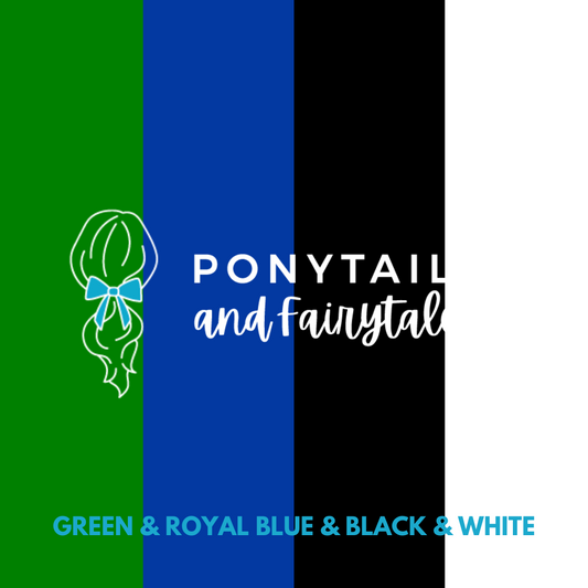 Green & Royal Blue & Black & White Hair Accessories