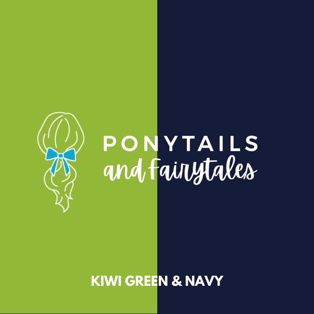 Kiwi Green & Navy Hair Accessories - Ponytails and Fairytales