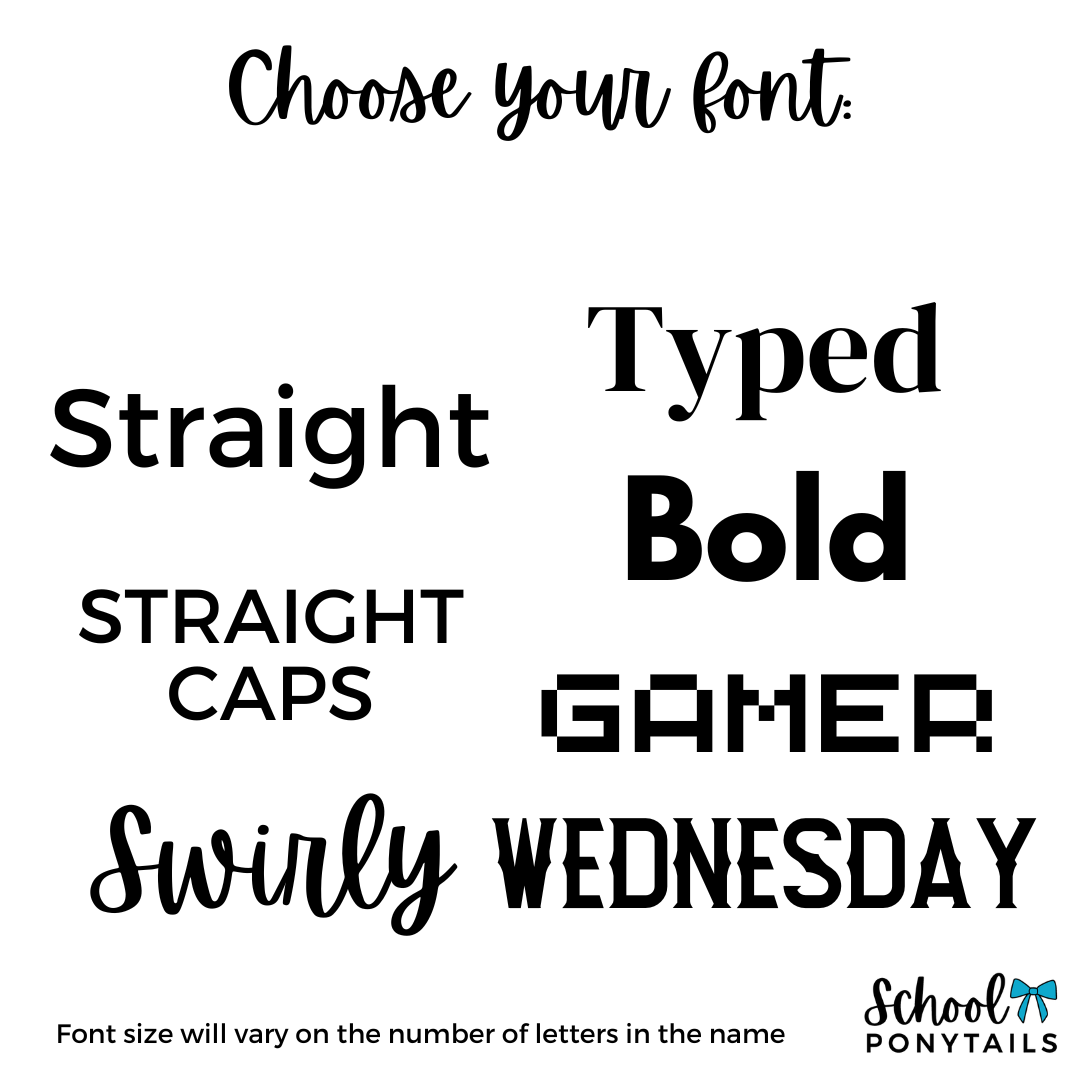 Add Personalisation to Ponytail Bow (+$6)