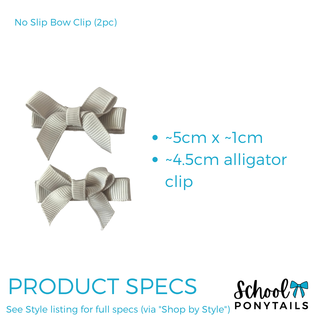 No Slip Bow Clips (2pc) - Ponytails and Fairytales