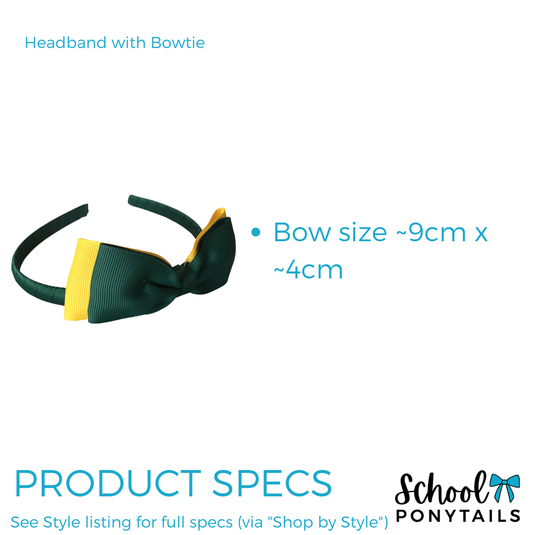 Headband with Bowtie - Combined Colours - Ponytails and Fairytales