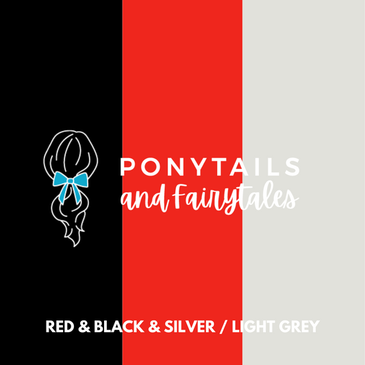 Red & Black & Silver / Light Grey Hair Accessories