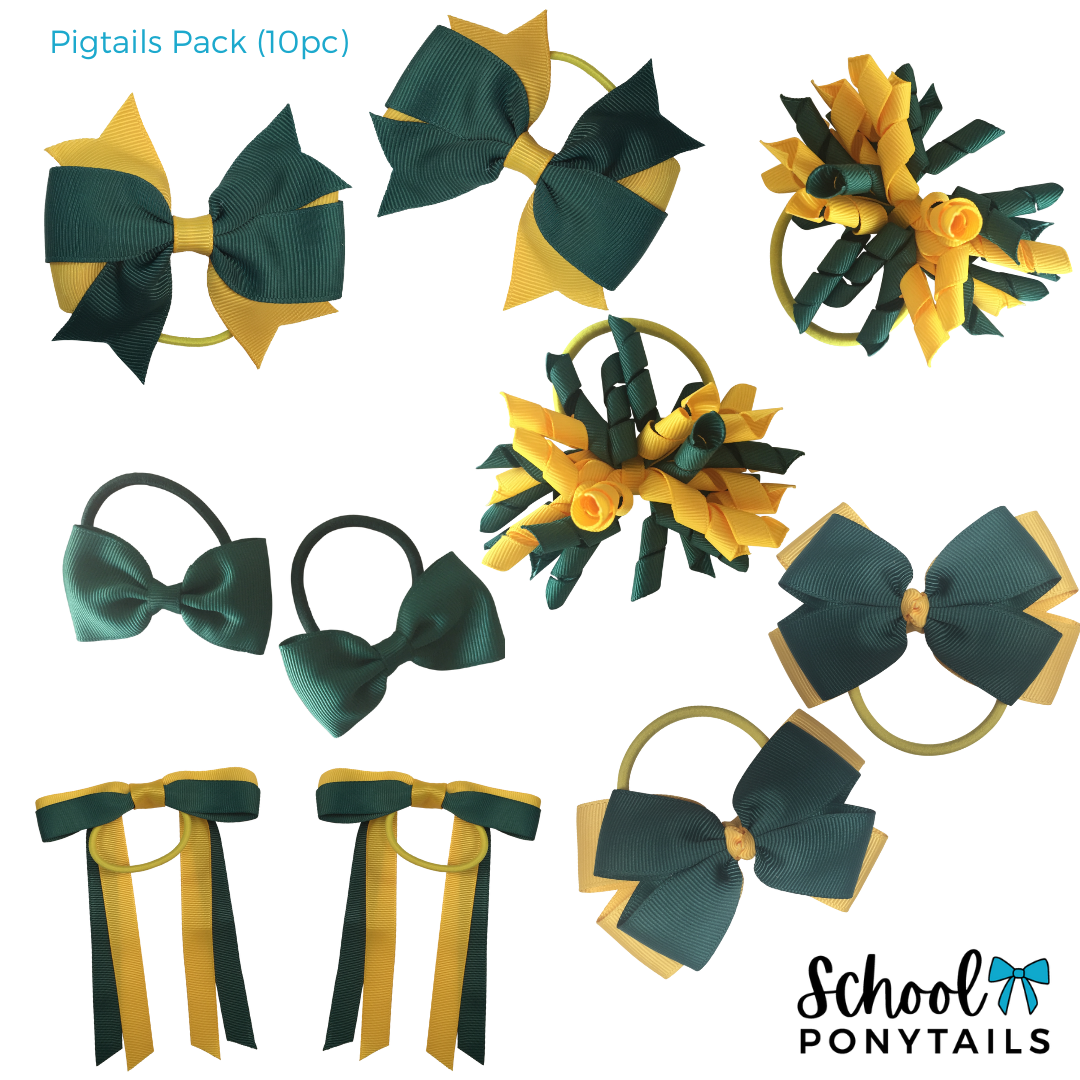 Yellow & Navy Hair Accessories - Ponytails and Fairytales