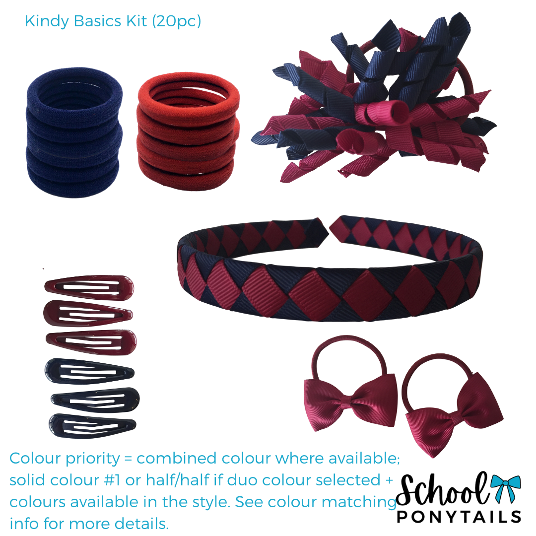 Red & Navy Hair Accessories - Ponytails and Fairytales