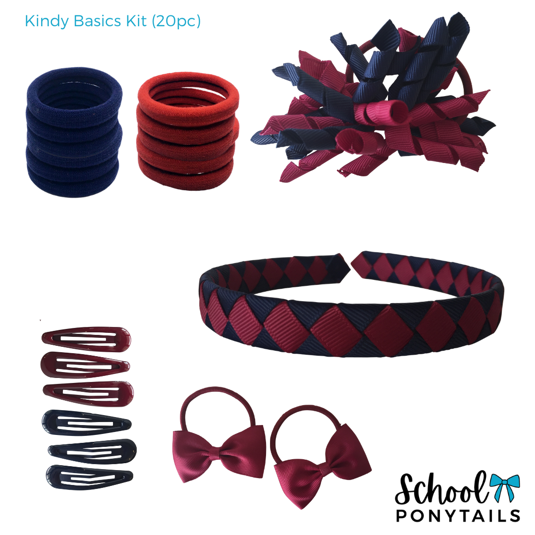 Yellow & Navy Hair Accessories - Ponytails and Fairytales