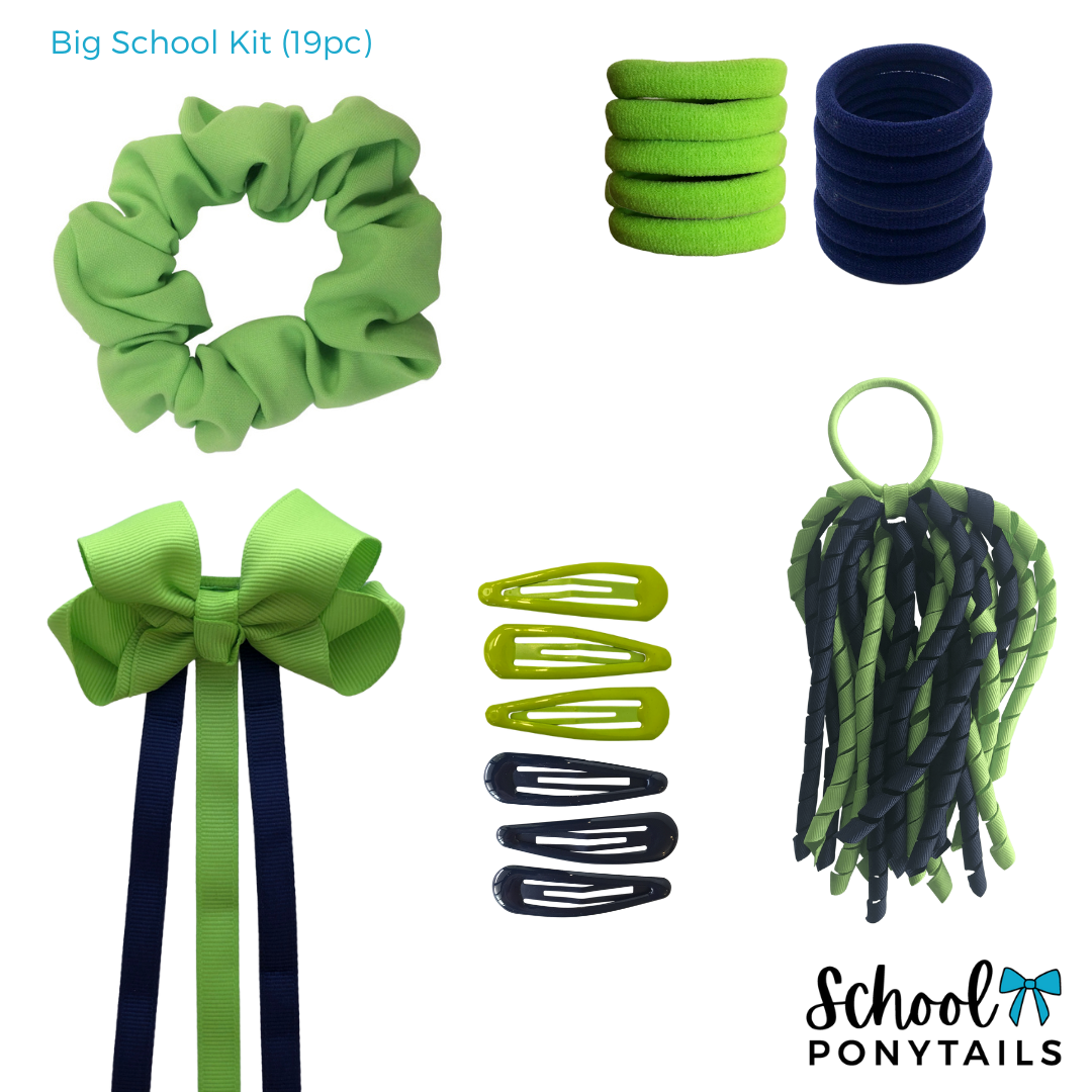 Yellow & Navy Hair Accessories - Ponytails and Fairytales