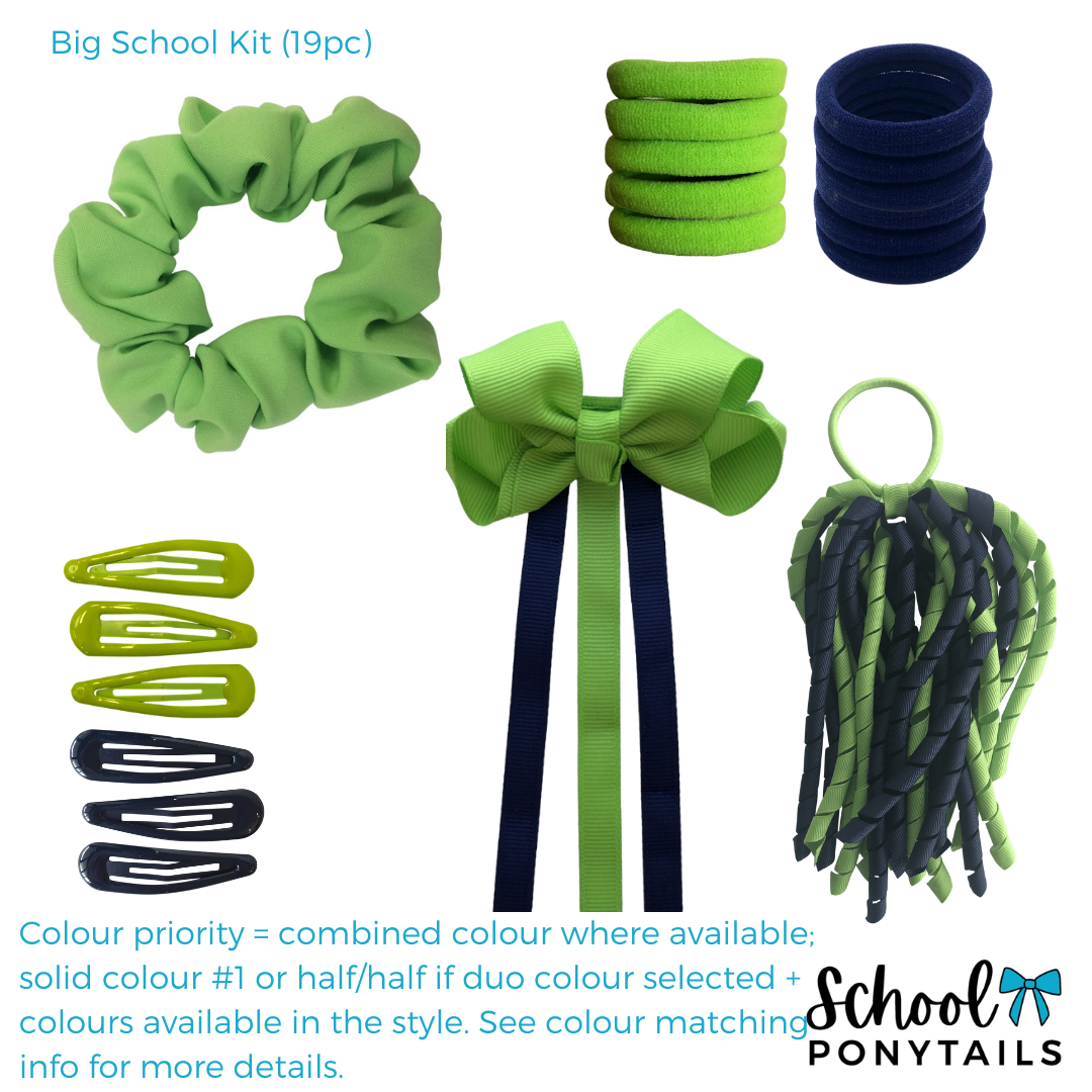 Yellow & Navy Hair Accessories - Ponytails and Fairytales