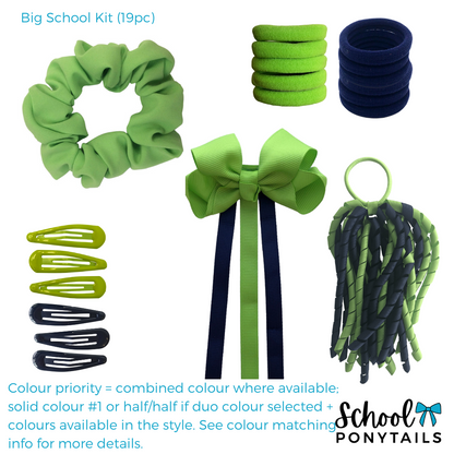Yellow & Navy Hair Accessories - Ponytails and Fairytales