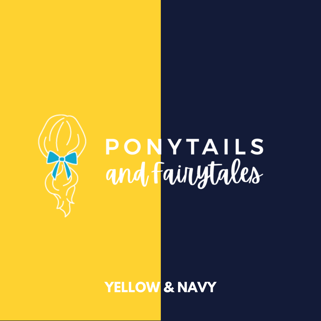 Yellow & Navy Hair Accessories - Ponytails and Fairytales