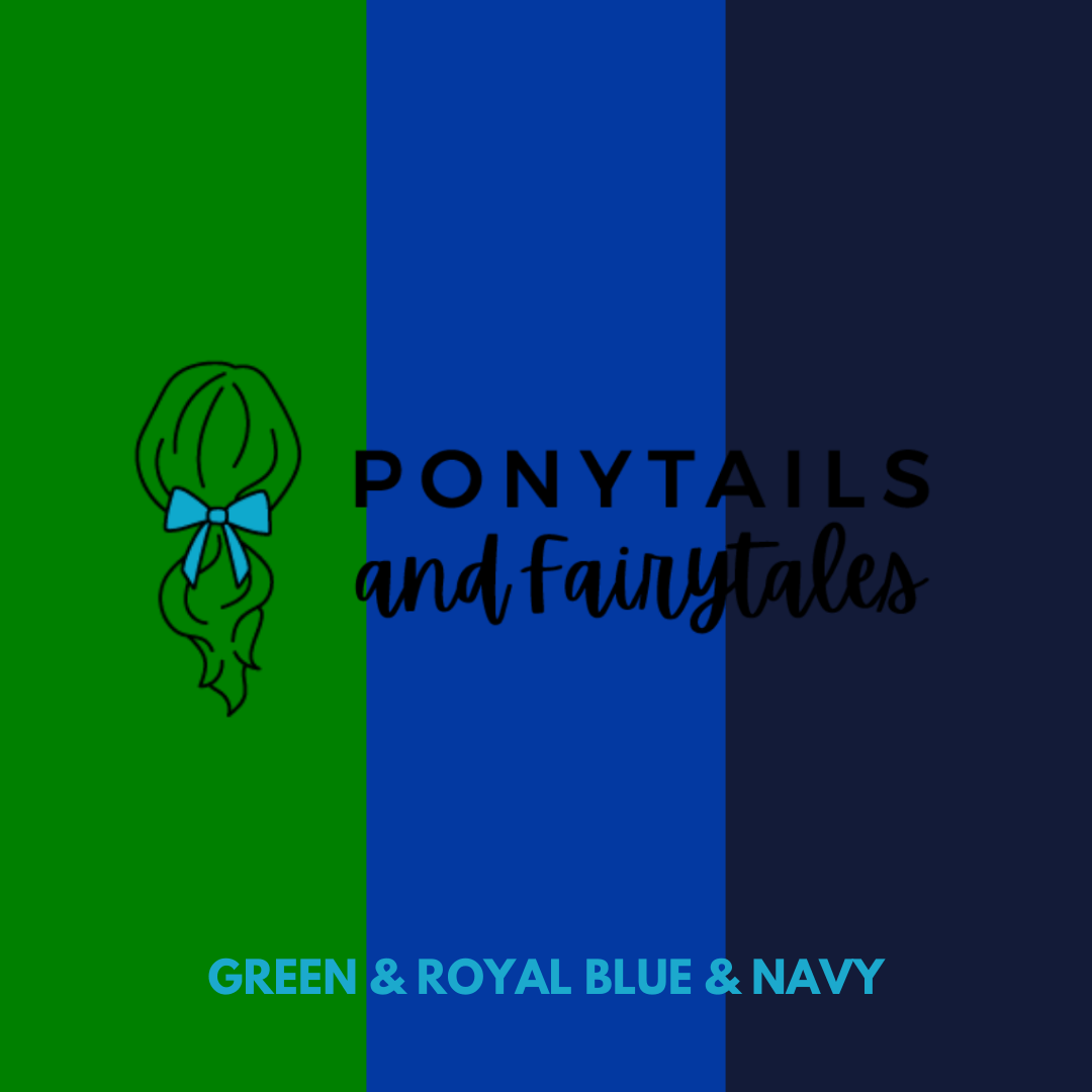 Big School Kit (19pc) School kits School Ponytails - Multibuys Green & Royal Blue & Navy 