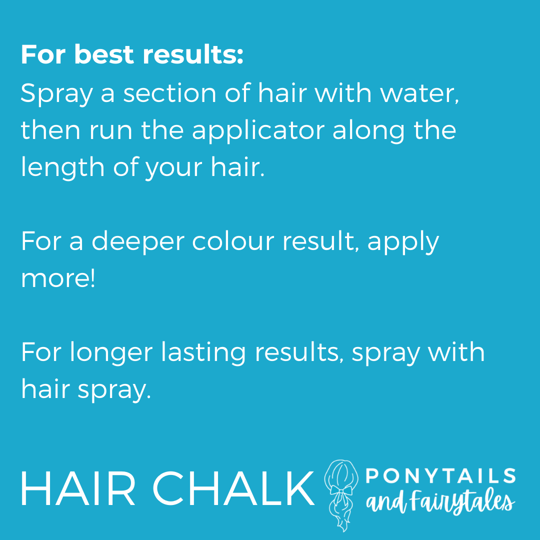 Blue Hair Chalk Carnival and event School Ponytails - Colours 