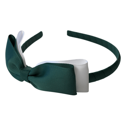 Bottle Green & White Hair Accessories - Assorted Hair Accessories - School Uniform Hair Accessories - Ponytails and Fairytales