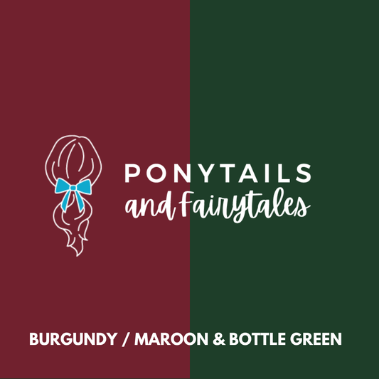 Burgundy Maroon & Bottle Green Hair Accessories - Assorted Hair Accessories - School Uniform Hair Accessories - Ponytails and Fairytales