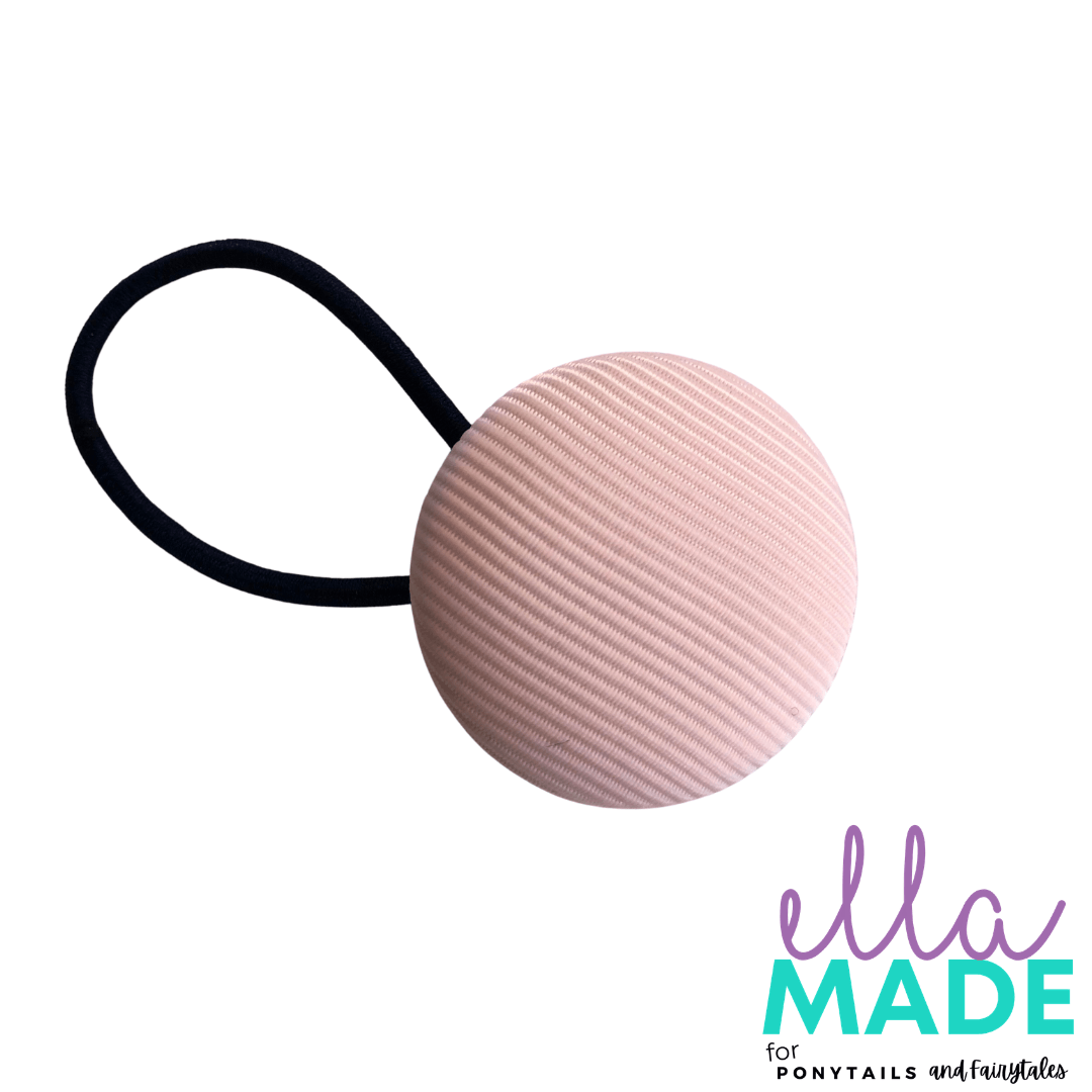 Covered Buttons: Solid Colours - Ballet Pink Hair clips Ella Made Hair Tie / Ballet Pink 