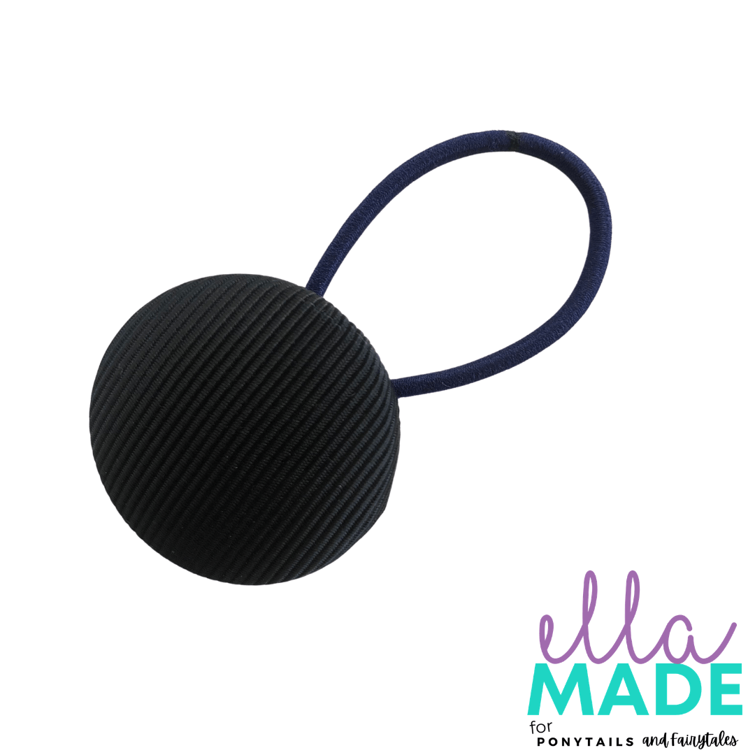 Covered Buttons: Solid Colours - Black Hair clips Ella Made Hair Tie / Black 