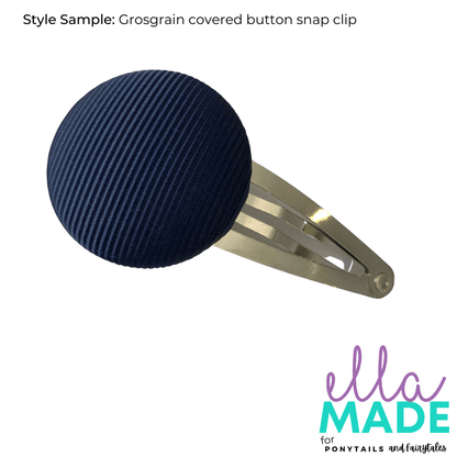 Covered Buttons: Solid Colours - Gold Hair clips Ella Made Snap Clip / Bottle Green 