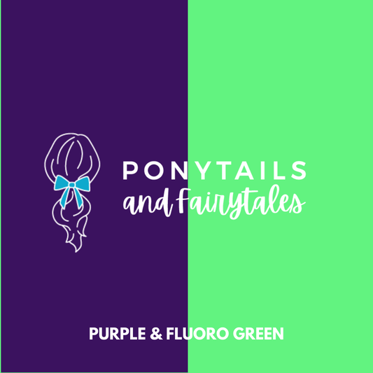 Fluoro Green & Purple Hair Accessories - Ponytails and Fairytales