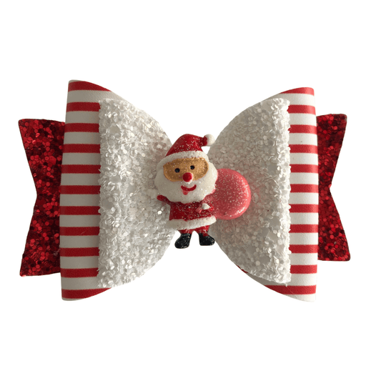 Glittery Christmas Santa Hair Clip christmas Ponytails and Fairytales 