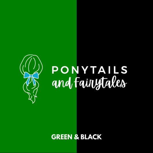Green & Black Hair Accessories Assorted Hair Accessories School Ponytails - Colours 