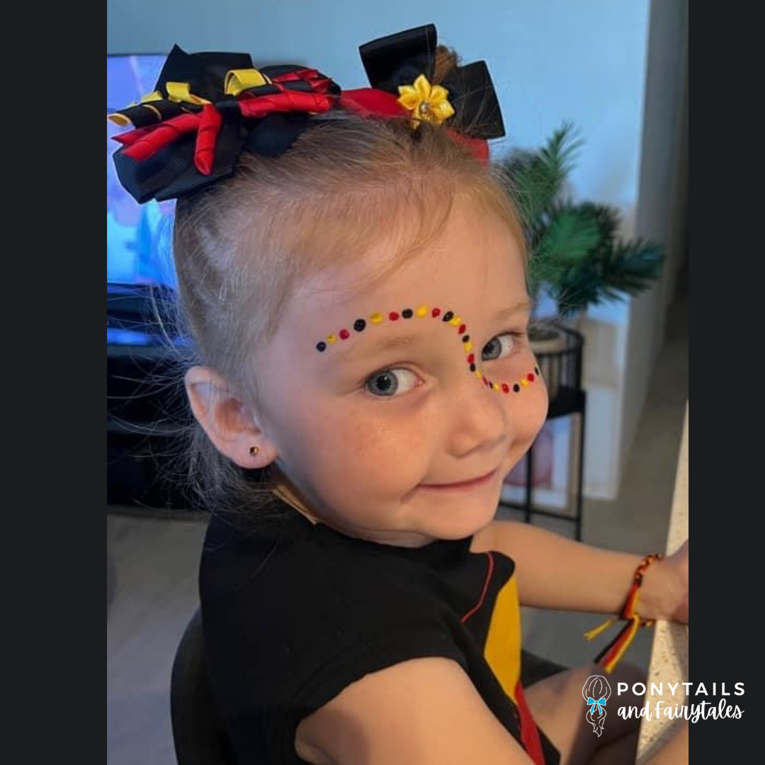 Black & Red & Yellow Hair Accessories - Ponytails and Fairytales