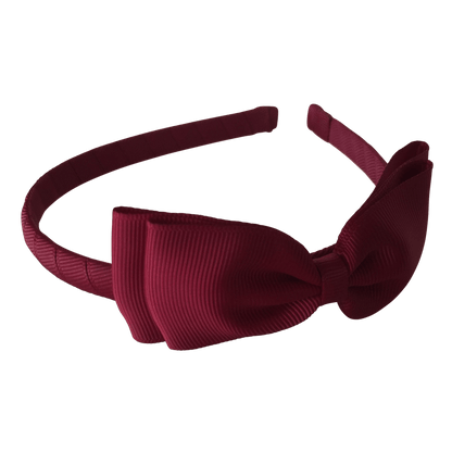 Headband with Bowtie - Solid Colours - Headbands - School Uniform Hair Accessories - Ponytails and Fairytales