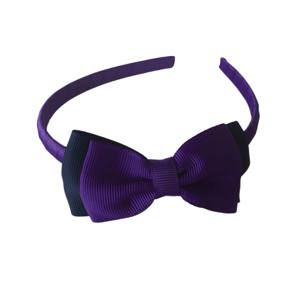 Headband with Bowtie - Combined Colours - Ponytails and Fairytales