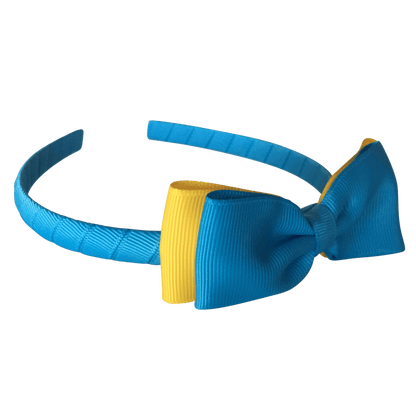 Headband with Bowtie - Combined Colours - Ponytails and Fairytales