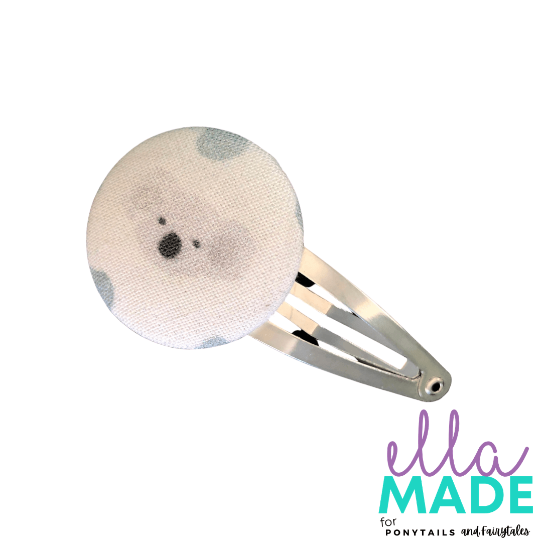 Limited Edition: Koala + Eucalyptus Covered Buttons Hair clips Ella Made Snap Clip 