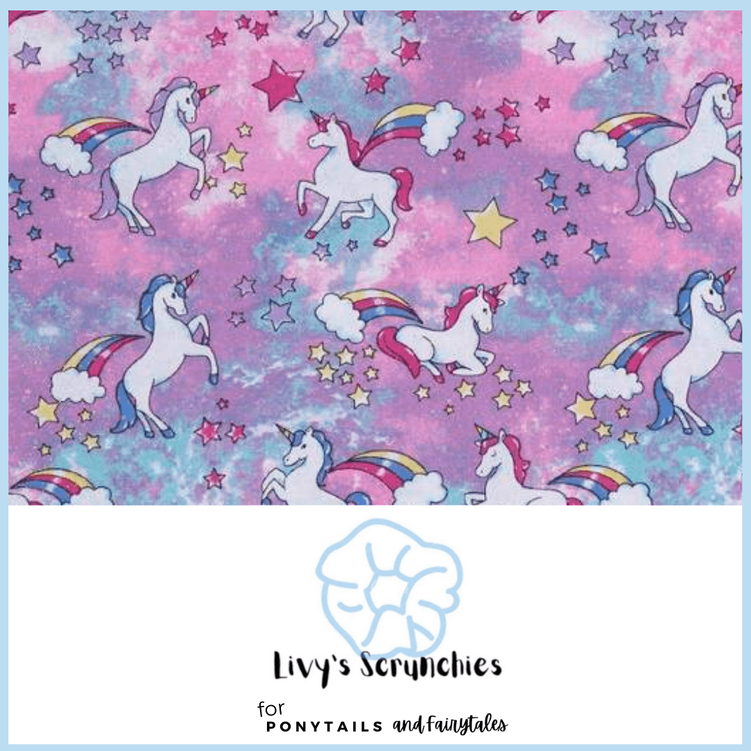 Limited Edition Scrunchie - Sparkly Unicorn hair ties Ponytails and Fairytales 