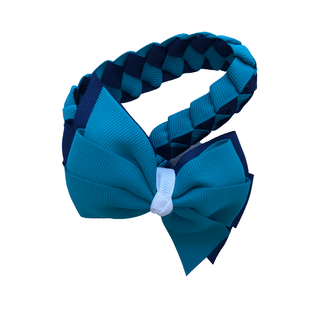 Navy & Teal & White Hair Accessories - Assorted Hair Accessories - School Uniform Hair Accessories - Ponytails and Fairytales