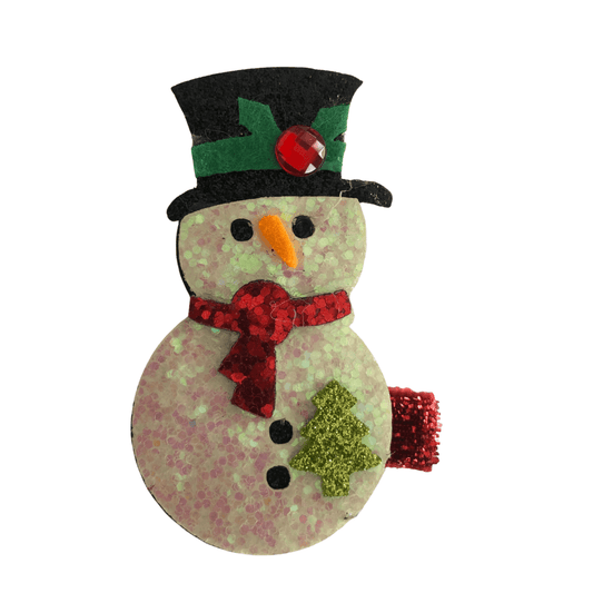 Shiny Snowman Hair Clip christmas Ponytails and Fairytales 