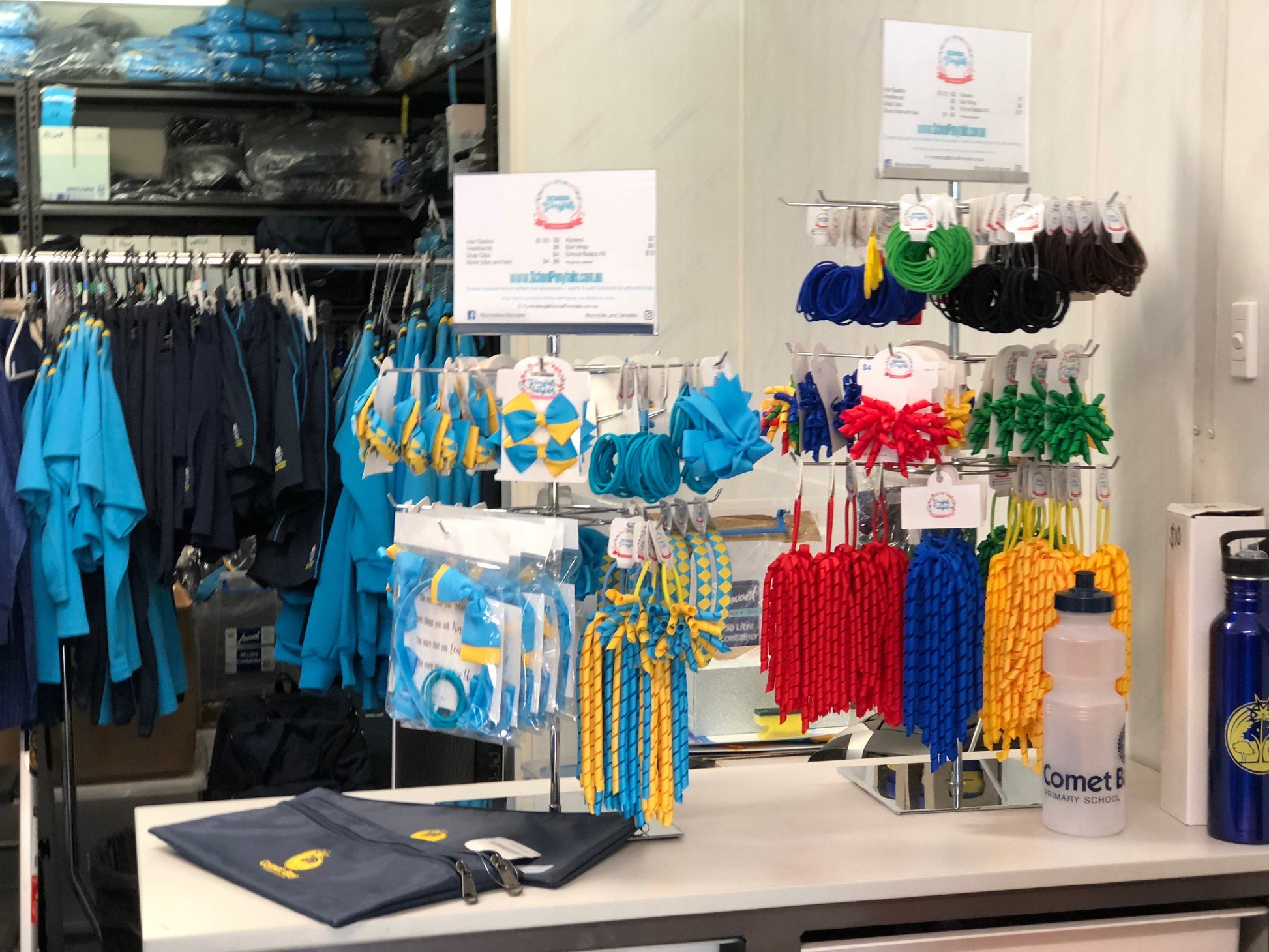 Stockist Display: Faction / House Display - Spinner Display - School Uniform Hair Accessories - Ponytails and Fairytales
