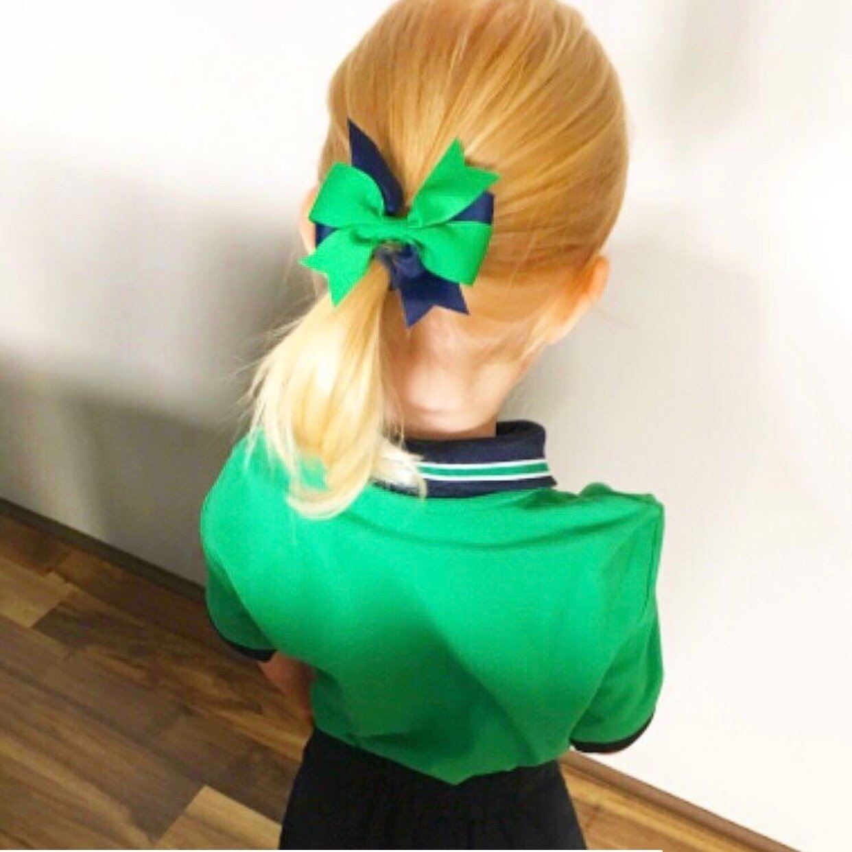 Swallowtail Bow Hair Tie (Thin Elastic) - hair ties - School Uniform Hair Accessories - Ponytails and Fairytales