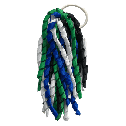 Torres Strait Islander Colours - Green, Blue, Black, & White Hair Accessories - Assorted Hair Accessories - School Uniform Hair Accessories - Ponytails and Fairytales